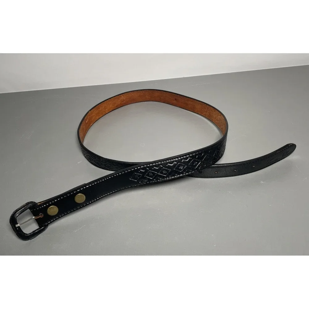 Men's Black Tooled Leather Belt Size‎ 42